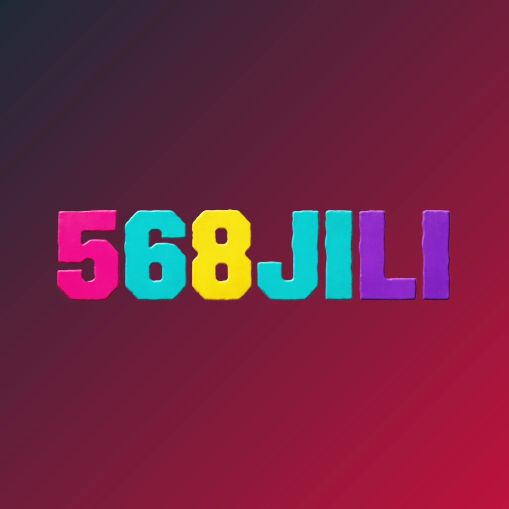Bold arcade-style logo of 568JILI featuring chunky retro typography in bright pink, turquoise, yellow, and purple colors with a vibrant gaming atmosphere on a transparent background